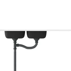 vidaXL Gootsteen dubbele bakken 1200x500x155 mm roestvrij staal zilver