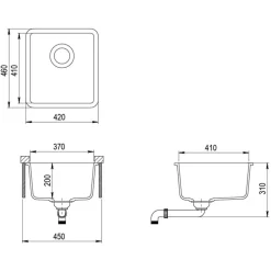 vidaXL Gootsteen enkele bak graniet zwart
