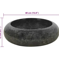 vidaXL Gootsteen 40x12 cm marmer zwart