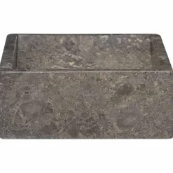 vidaXL Gootsteen 45x30x12 cm marmer hoogglans grijs