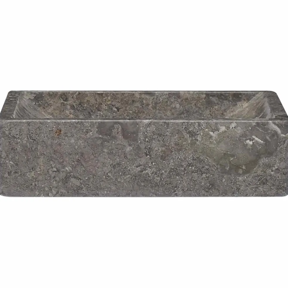 vidaXL Gootsteen 45x30x12 cm marmer hoogglans grijs