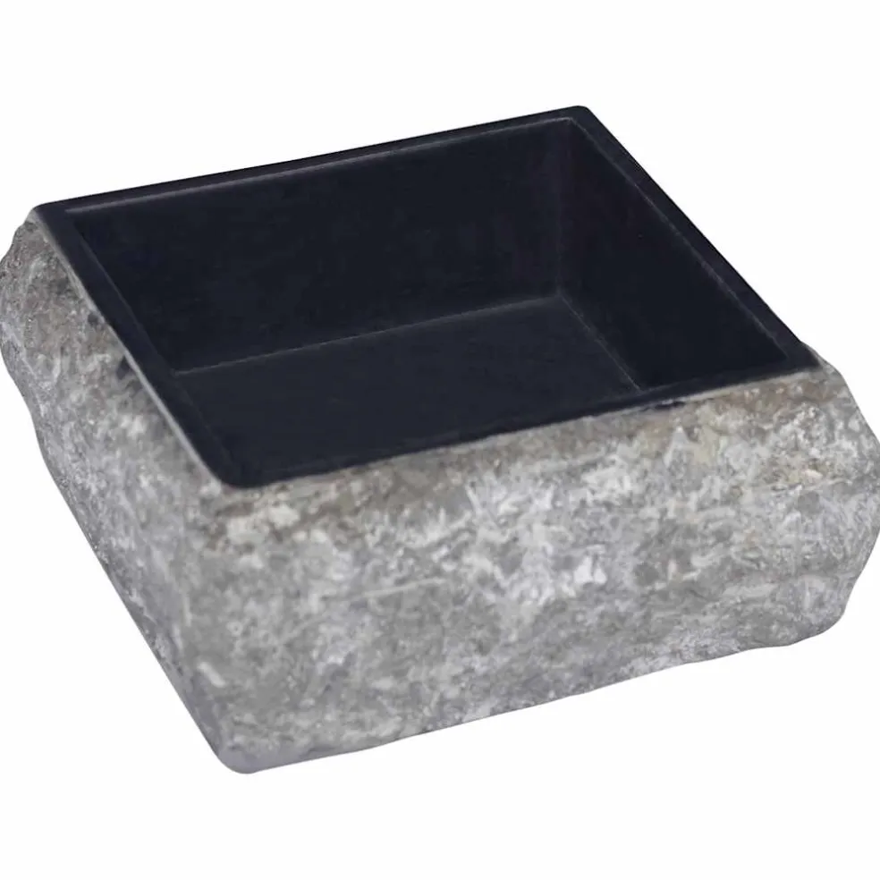 vidaXL Gootsteen 30x30x13 cm marmer zwart