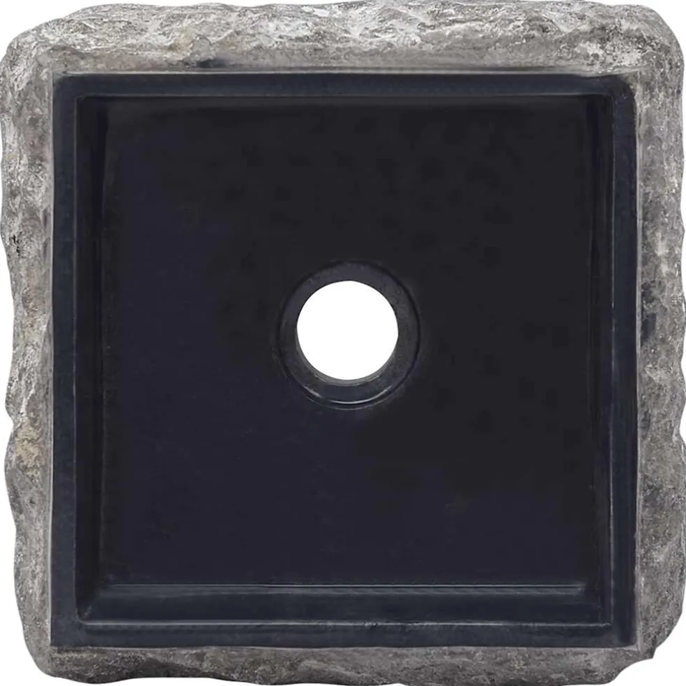 vidaXL Gootsteen 30x30x13 cm marmer zwart
