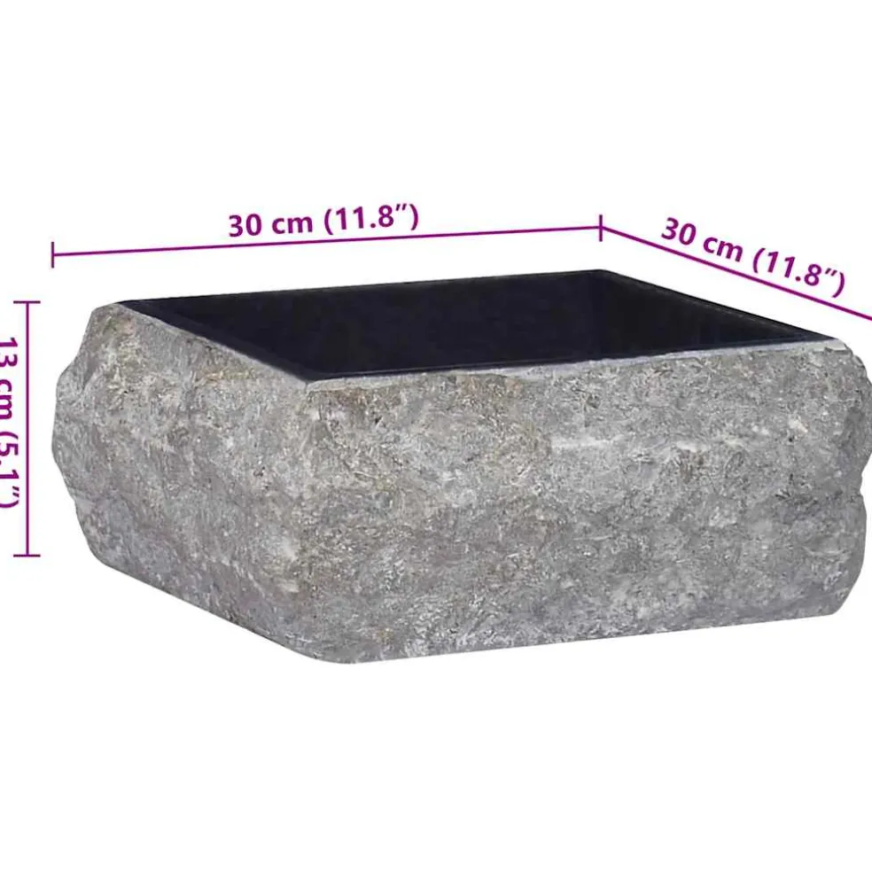 vidaXL Gootsteen 30x30x13 cm marmer zwart