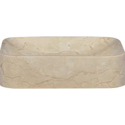 vidaXL Gootsteen 40x40x10 cm marmer crèmekleurig