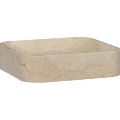 vidaXL Gootsteen 40x40x10 cm marmer crèmekleurig
