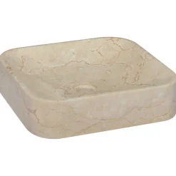 vidaXL Gootsteen 40x40x10 cm marmer crèmekleurig