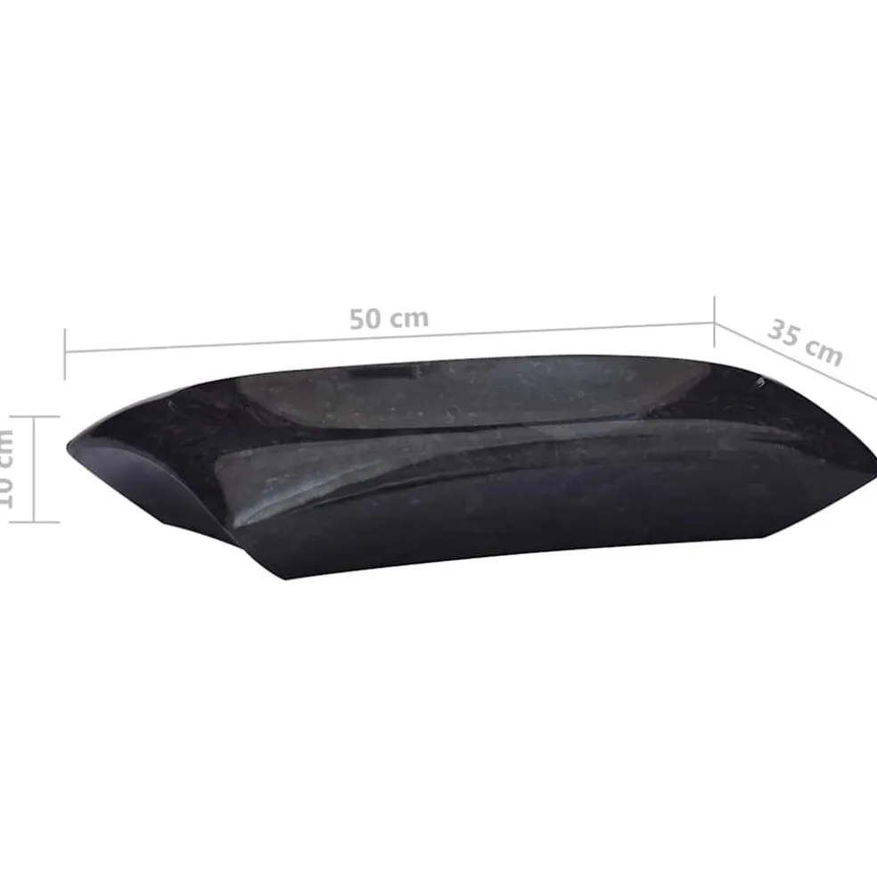 vidaXL Gootsteen 50x35x10 cm marmer zwart