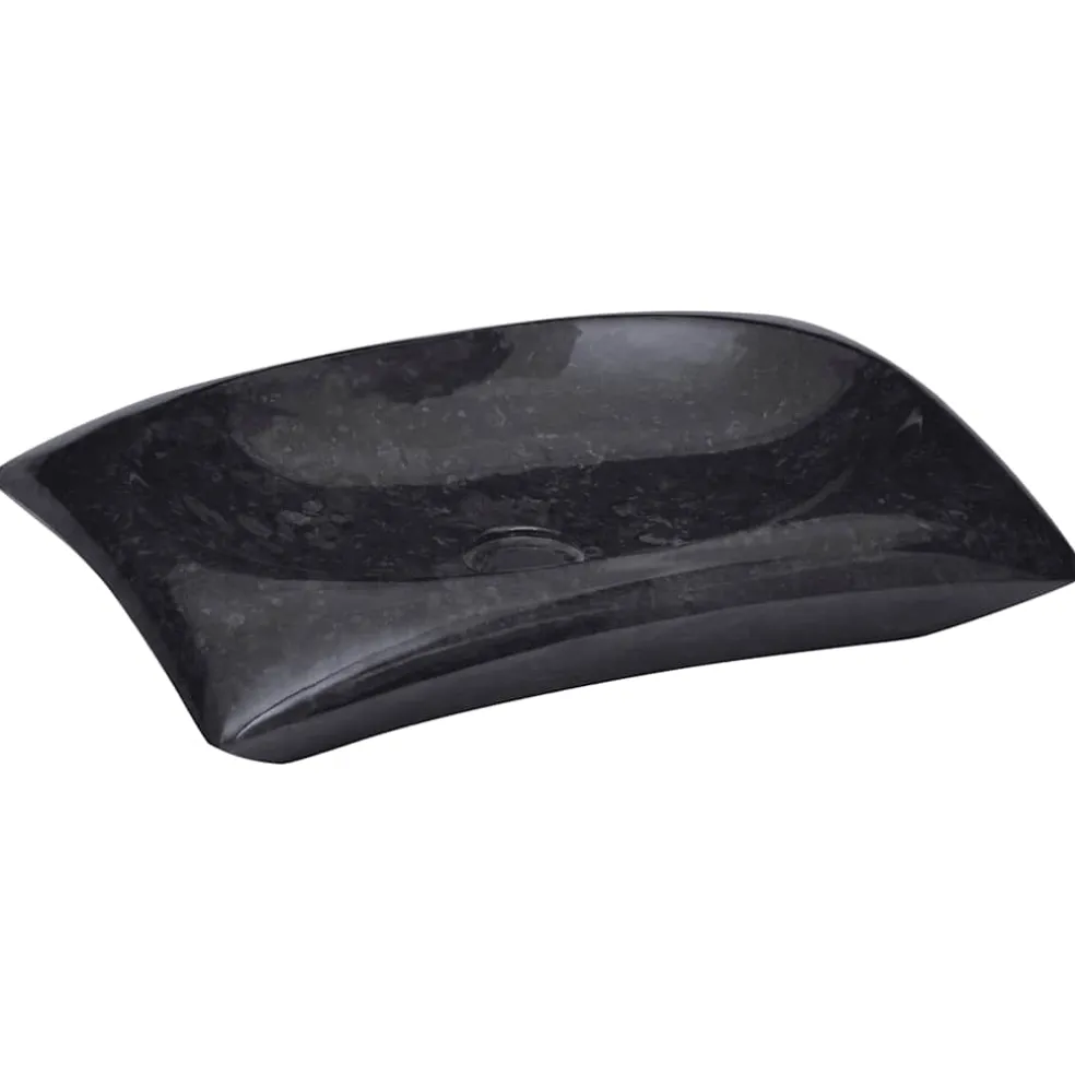 vidaXL Gootsteen 50x35x10 cm marmer zwart