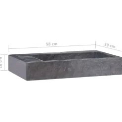 vidaXL Gootsteen 58x39x10 cm marmer zwart