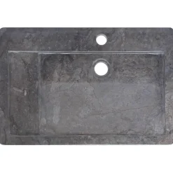 vidaXL Gootsteen 58x39x10 cm marmer zwart