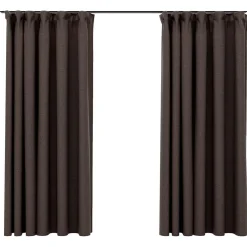 vidaXL Gordijnen linnen-look verduisterend haken 2 st 140x175 cm taupe