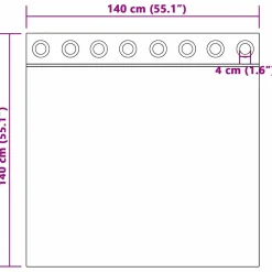 vidaXL Gordijnen 2 st Donkerblauw 140 x 140 cm fluweel