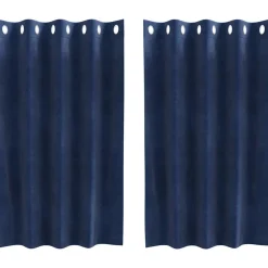 vidaXL Gordijnen 2 st Donkerblauw 140 x 140 cm fluweel