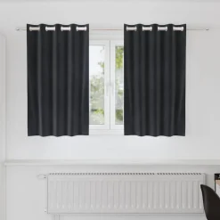 vidaXL Gordijnen 2 st Donkergrijs 140 x 140 cm fluweel