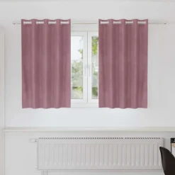 vidaXL Gordijnen 2 st Donkerroze 140 x 140 cm fluweel