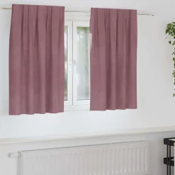 vidaXL Gordijnen 2 st Donkerroze 140 x 140 cm fluweel