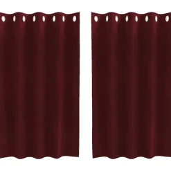 vidaXL Gordijnen 2 st Wijnrood 140 x 140 cm fluweel