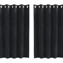 vidaXL Gordijnen 2 st Zwart 140 x 140 cm fluweel