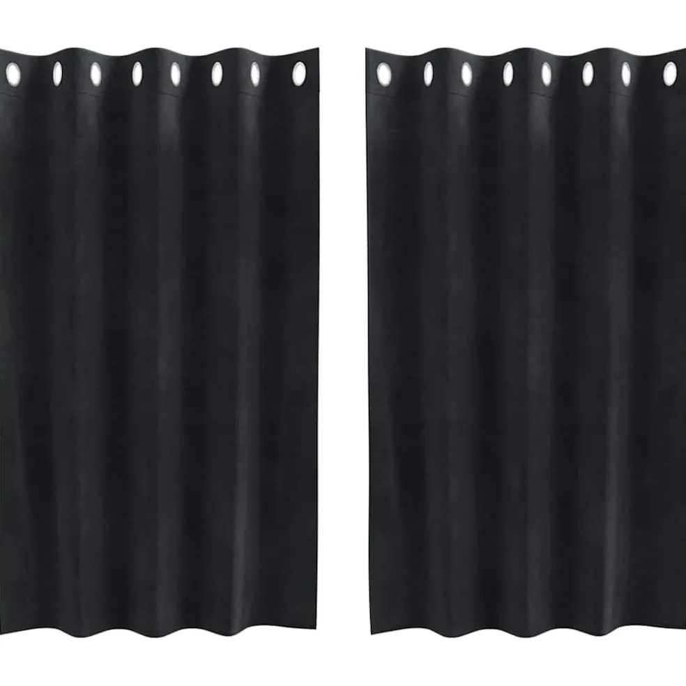 vidaXL Gordijnen 2 st Zwart 140 x 140 cm fluweel