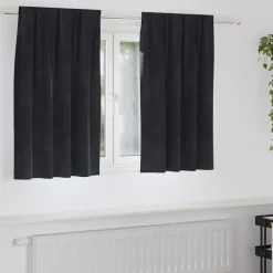 vidaXL Gordijnen 2 st Zwart 140 x 140 cm fluweel