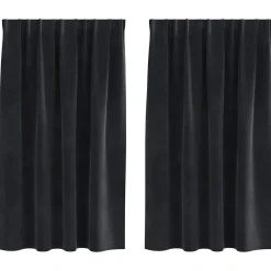 vidaXL Gordijnen 2 st Zwart 140 x 140 cm fluweel