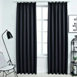 vidaXL Gordijnen verduisterend met haken 2 st 140x175 cm antraciet