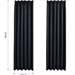 vidaXL Gordijnen verduisterend met haken 2 st 140x175 cm antraciet