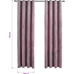 vidaXL Gordijnen verduisterend met ringen 2 st 140x175 cm fluweel roze