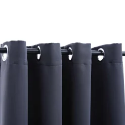 vidaXL Gordijnen verduisterend met ringen 2 st 140x175 cm antraciet