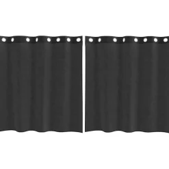 vidaXL Gordijnen voile met doorvoertules 2 st 140x140 cm zwart