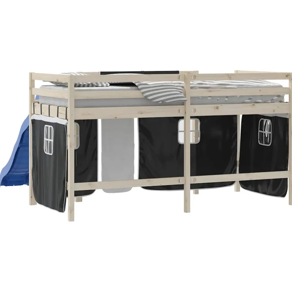 vidaXL Gordijnen voor hoogslaper polyester blauw