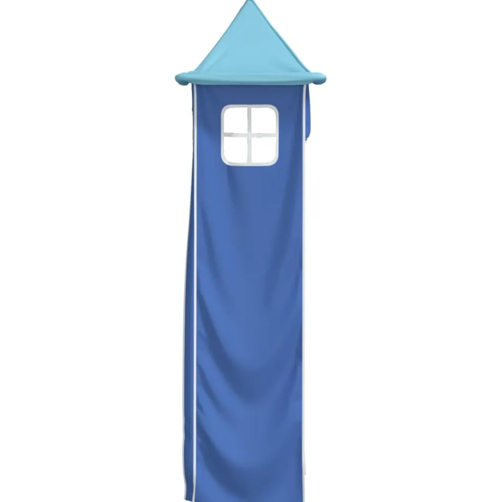 vidaXL Gordijnen voor hoogslaper met tunnel en toren blauw