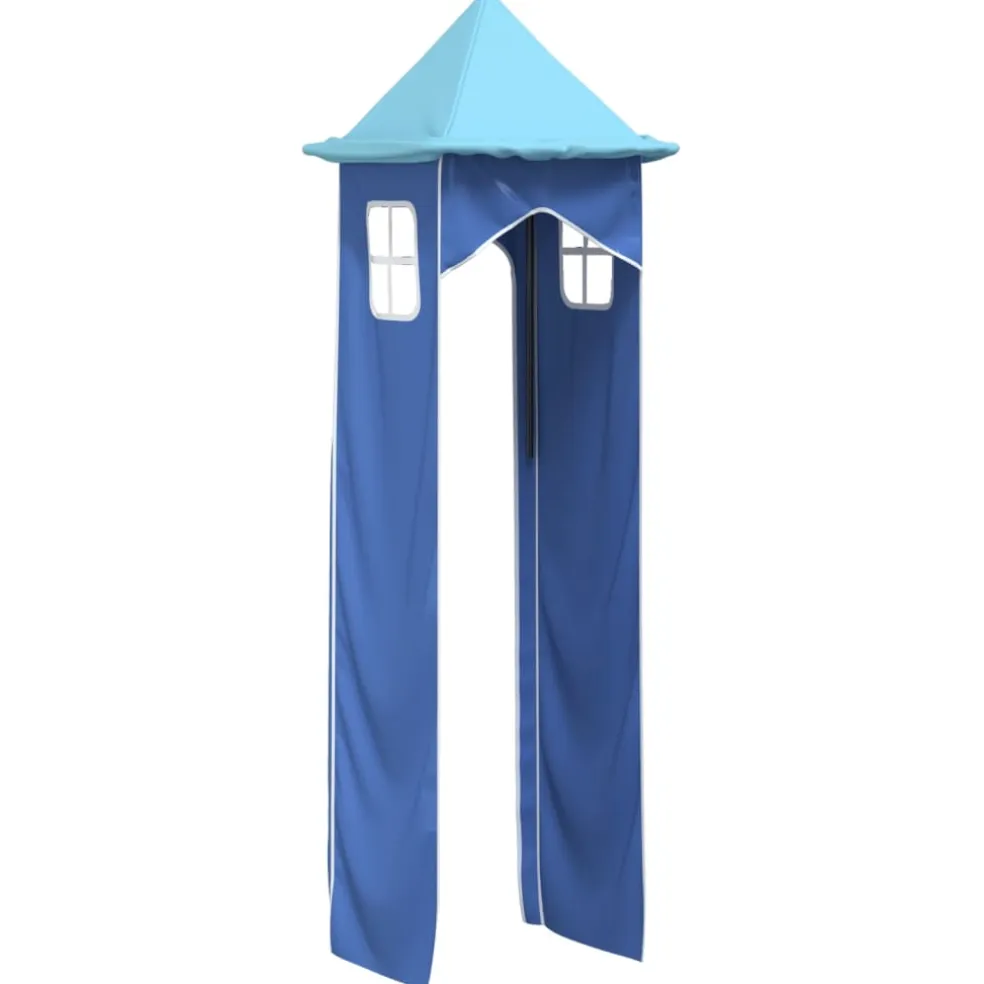 vidaXL Gordijnen voor hoogslaper met tunnel en toren blauw