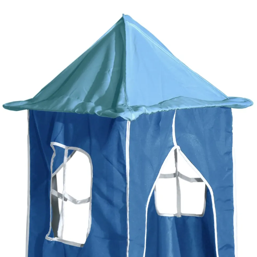 vidaXL Gordijnen voor hoogslaper met tunnel en toren blauw