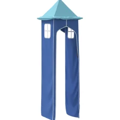 vidaXL Gordijnen voor hoogslaper met tunnel en toren blauw