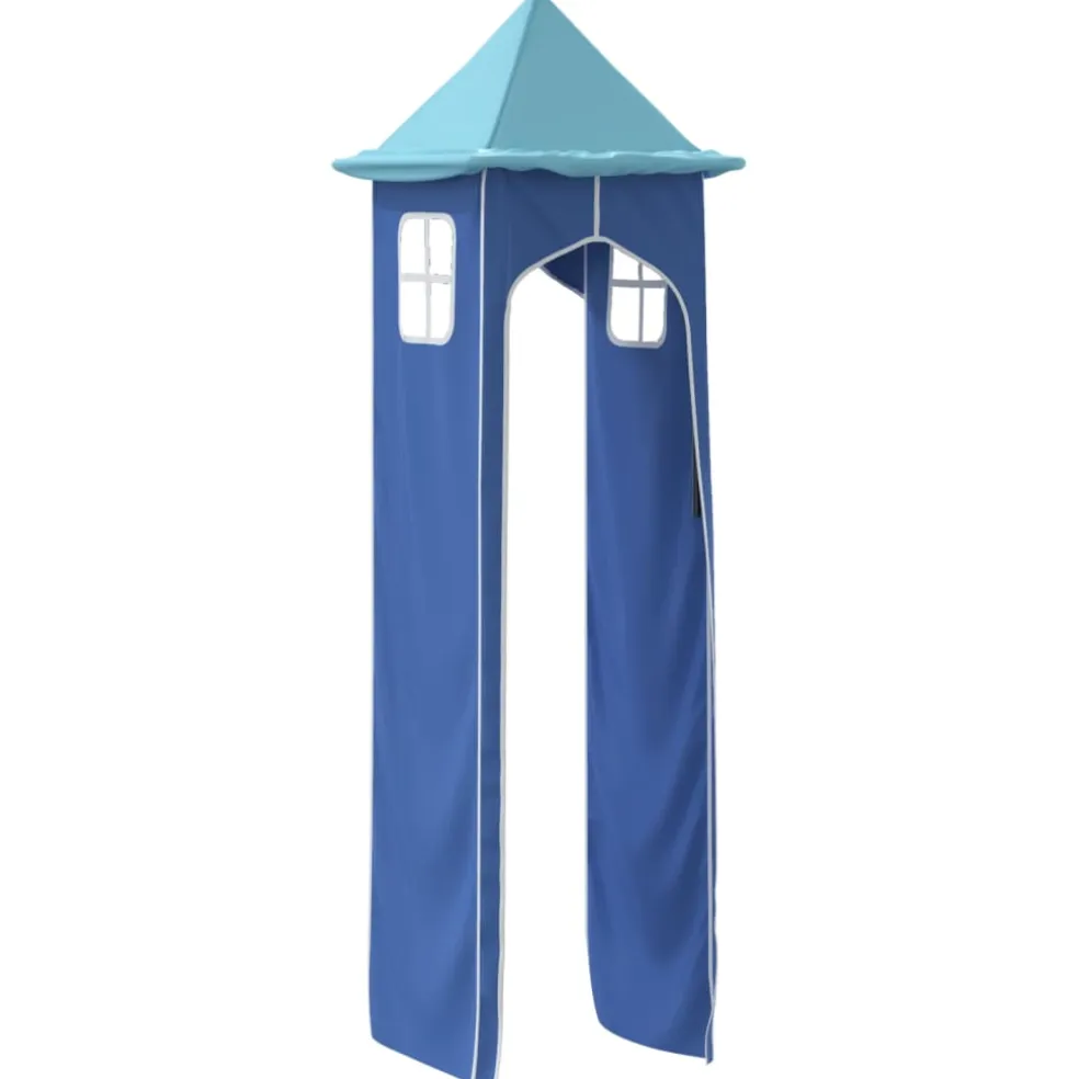 vidaXL Gordijnen voor hoogslaper met tunnel en toren blauw