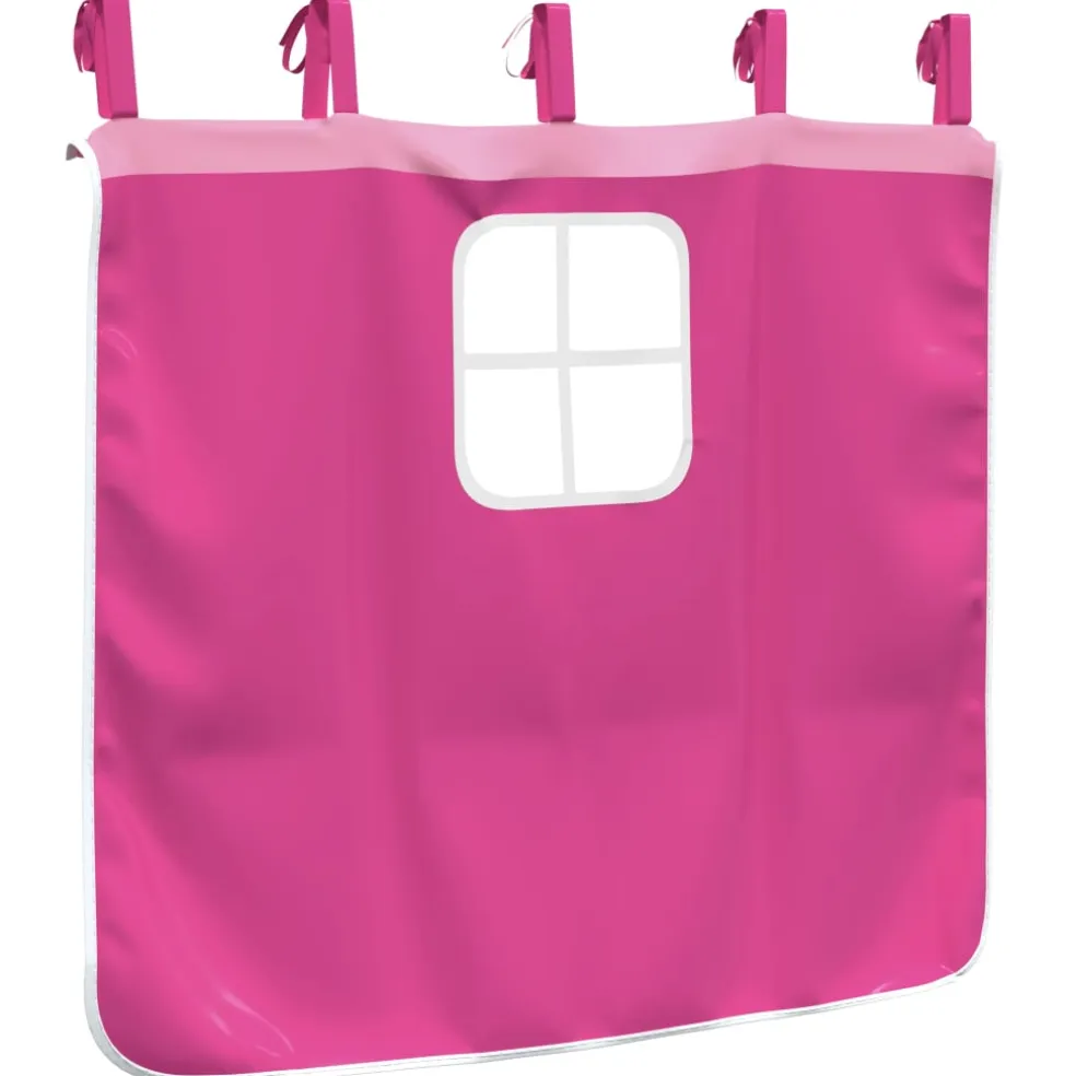 vidaXL Gordijnen voor hoogslaper met tunnel polyester roze