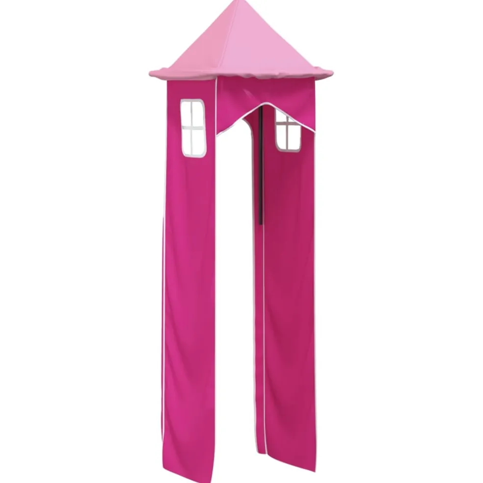vidaXL Gordijnen voor hoogslaper met tunnel polyester roze