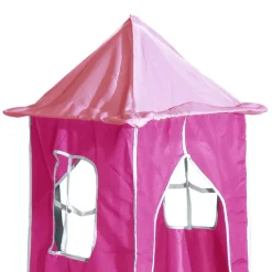 vidaXL Gordijnen voor hoogslaper met tunnel polyester roze