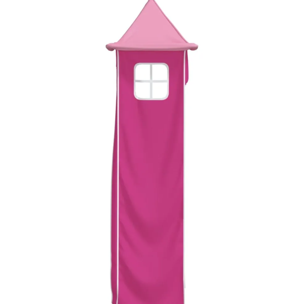 vidaXL Gordijnen voor hoogslaper met tunnel polyester roze