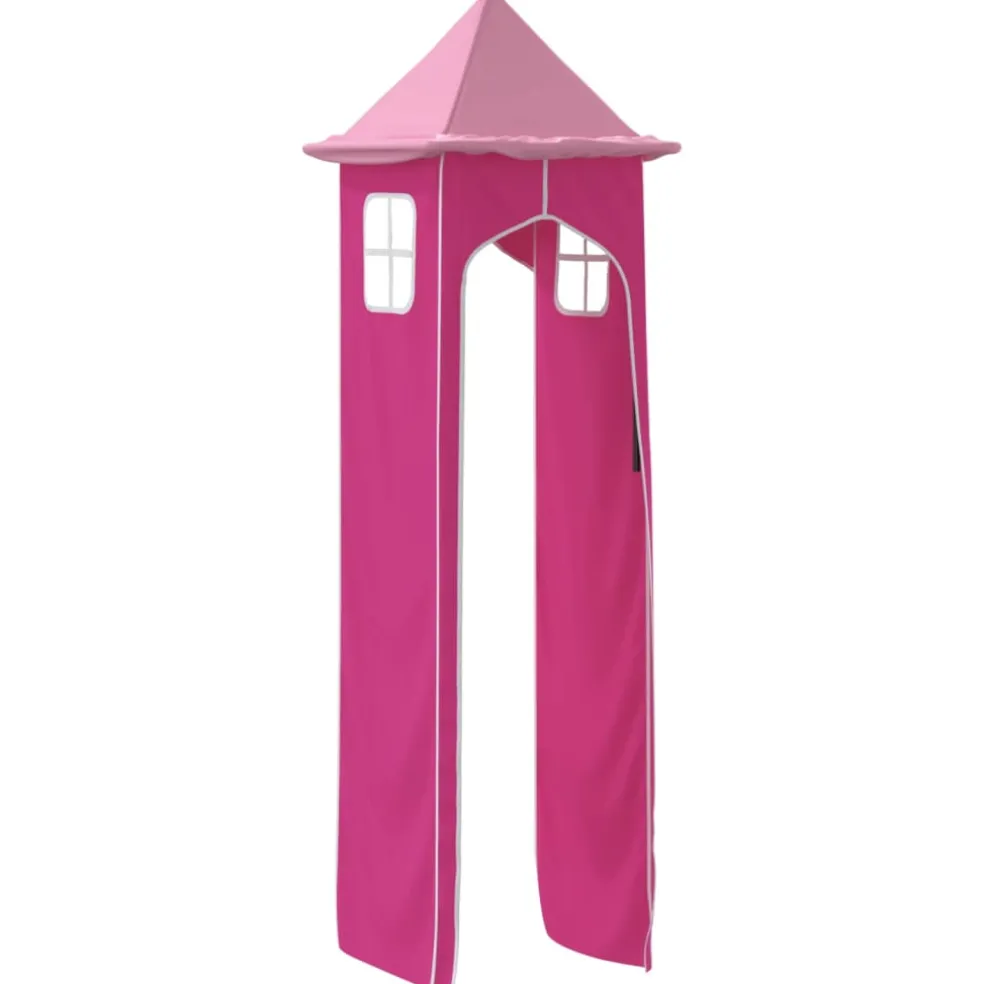 vidaXL Gordijnen voor hoogslaper met tunnel polyester roze