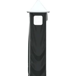 vidaXL Gordijnen voor hoogslaper met toren polyester wit en zwart