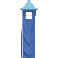 vidaXL Gordijnen voor hoogslaper met toren polyester blauw