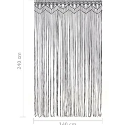 vidaXL Gordijn macramé 140x240 cm katoen antraciet