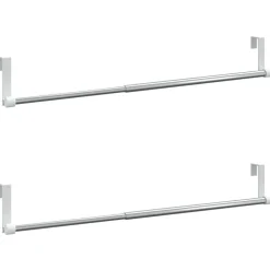 vidaXL Gordijnrails 2 st 40-60 cm aluminium wit en zilverkleurig