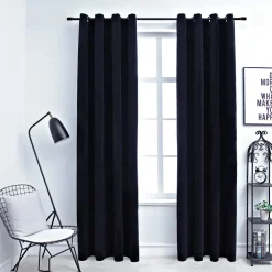 vidaXL Gordijn verduisterend met ringen 2 st 140x175 cm fluweel zwart