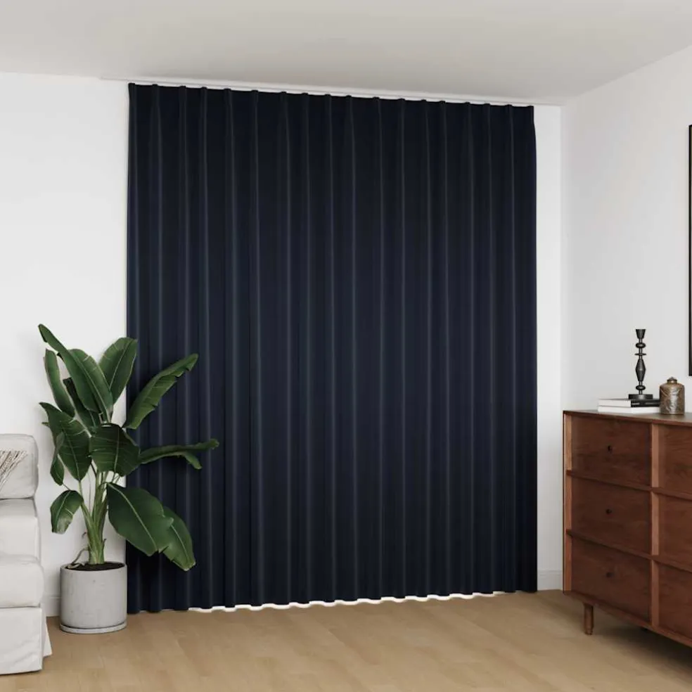 vidaXL Gordijn verduisterend met haken 290x245 cm antraciet