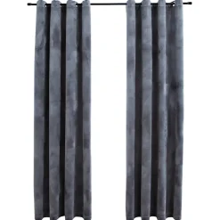 vidaXL Gordijn verduisterend ringen 2 st 140x175 cm fluweel antraciet