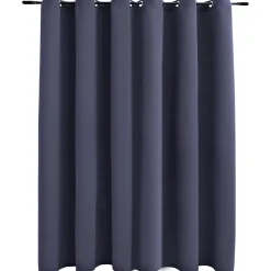 vidaXL Gordijn verduisterend met metalen ringen 290x245 cm antraciet